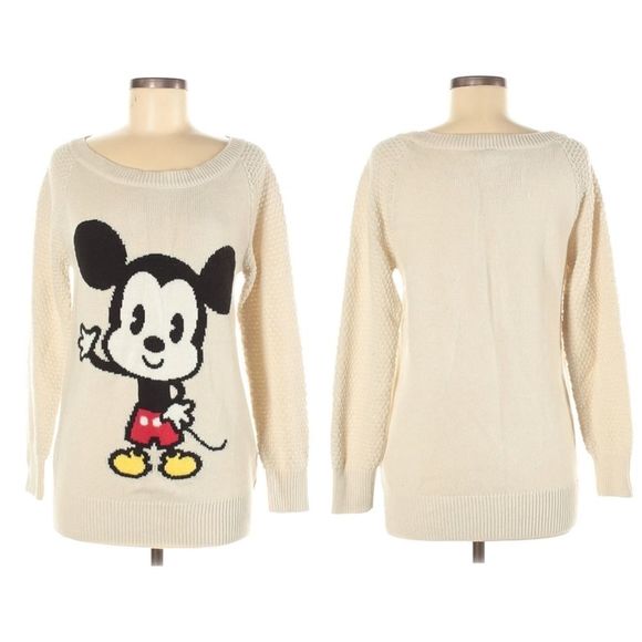 H&M x DISNEY Mickey Mouse Fisherman Crew Sweater 6 - Picture 1 of 6